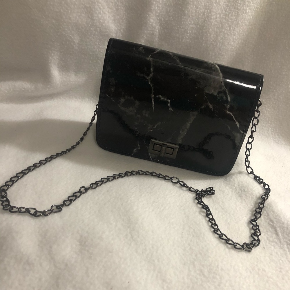 Black marble crossbody bag